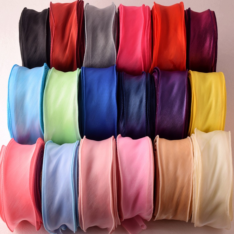 Satin Organza Ribbon Rainbow F - Ribbon Organza Roll บทวิจารณ์และราคา