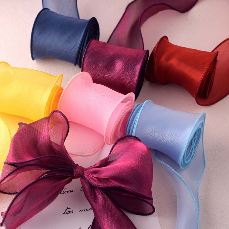 Satin Organza Ribbon Rainbow F - Ribbon Organza Roll บทวิจารณ์และราคา
