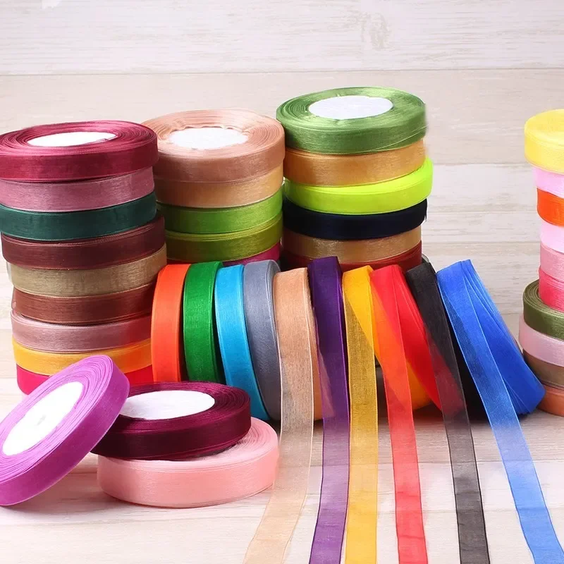 15mm 50yards/roll organza ribb - Ribbon Organza Roll บทวิจารณ์และราคา