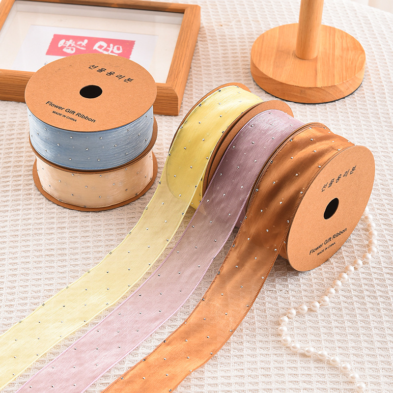20Yards Roll 4CM Rhinestones S - Ribbon Organza Roll บทวิจารณ์และราคา