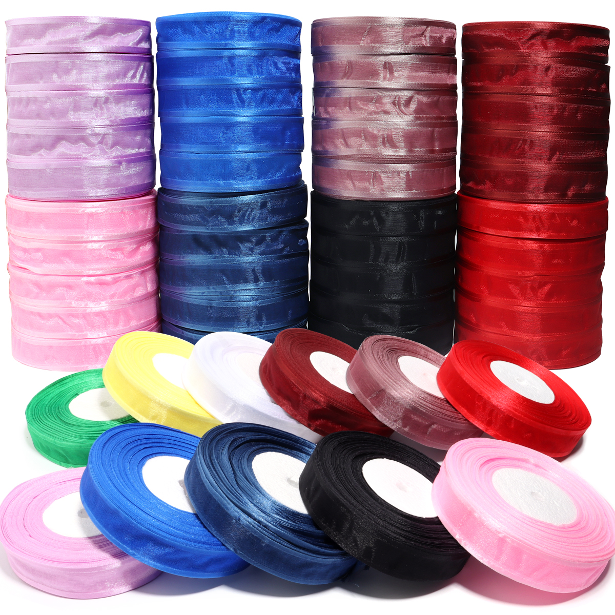 50 Yards/Roll Colorful Organza - Ribbon Organza Roll บทวิจารณ์และราคา